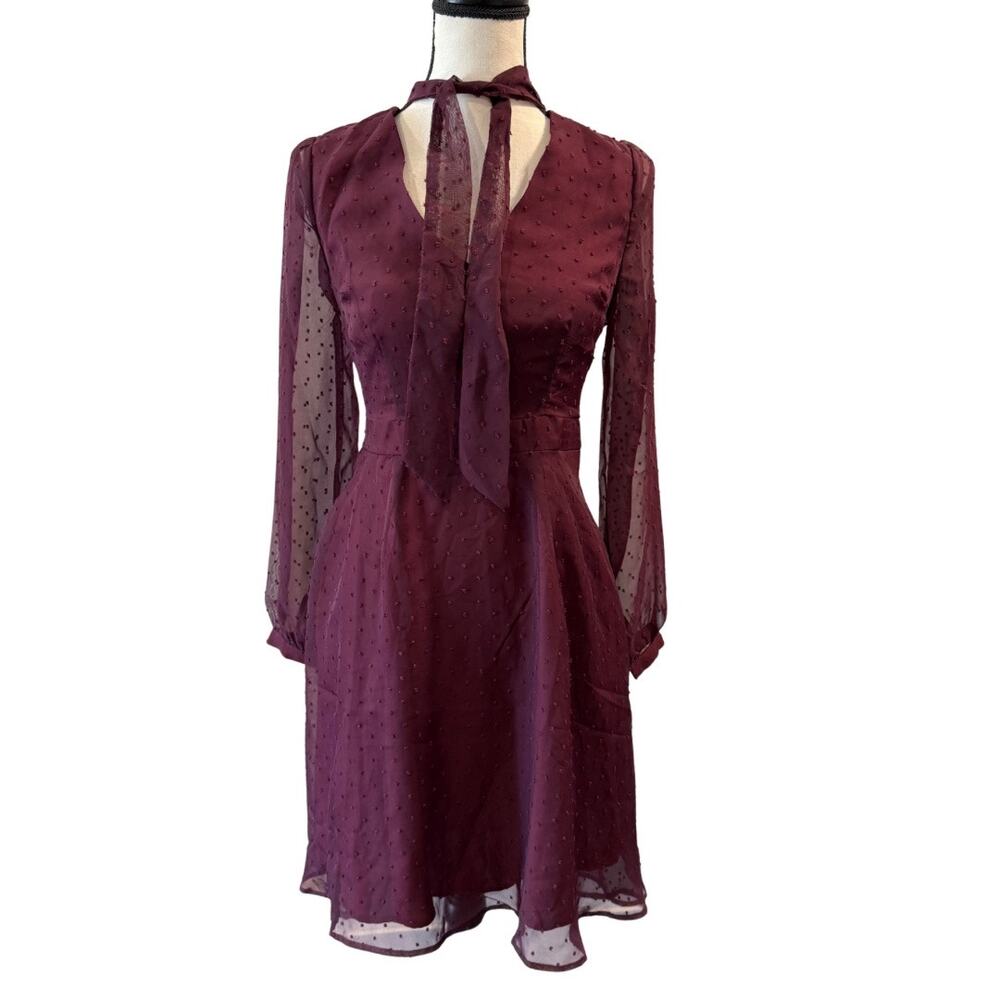 ModCloth Women’s Burgundy Long Sleeve Dress Size 6